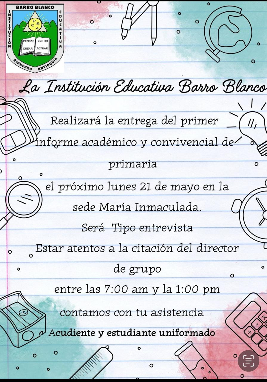 Entregan de Boletines Academicos primer periodo